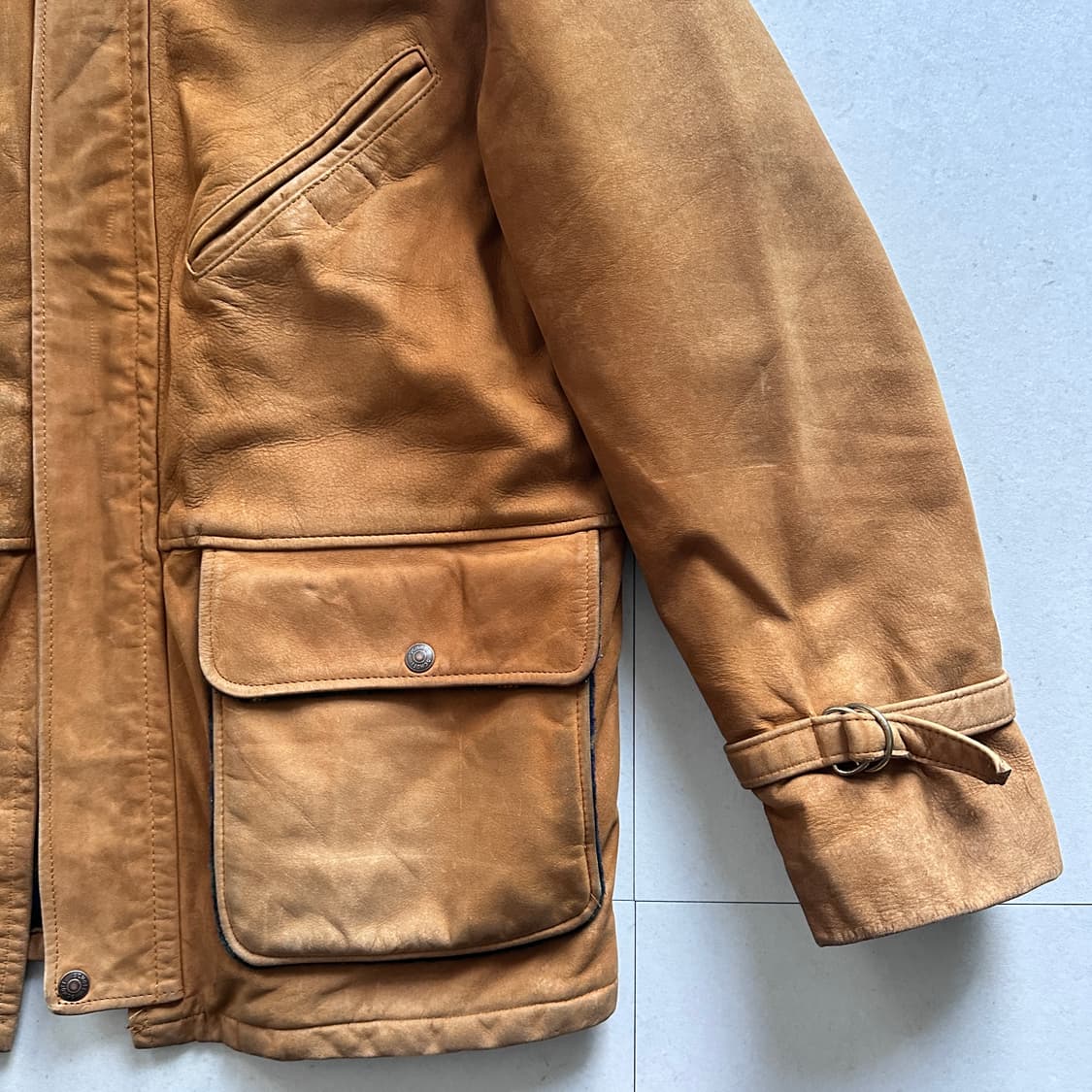 80s 쇼트 Schott 빈티지 스웨이드 가죽 자켓 38 USA MADE 상품이미지5