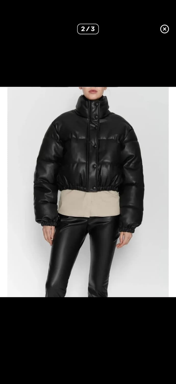 자라 레더 푸퍼 숏패딩 상품이미지1