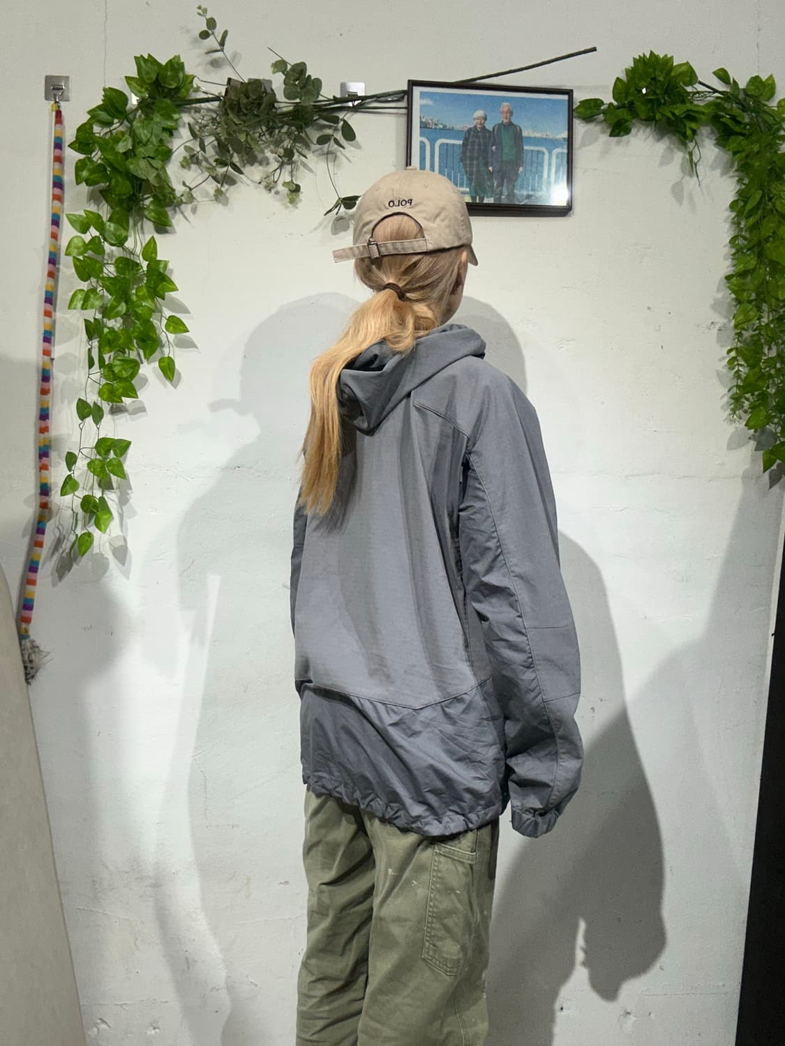 나이키 그레이 로고 후드 집업 져지 L 상품이미지3