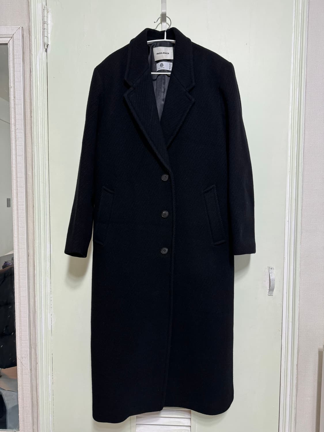 인사일런스 블랙 울 롱코트 상품이미지2