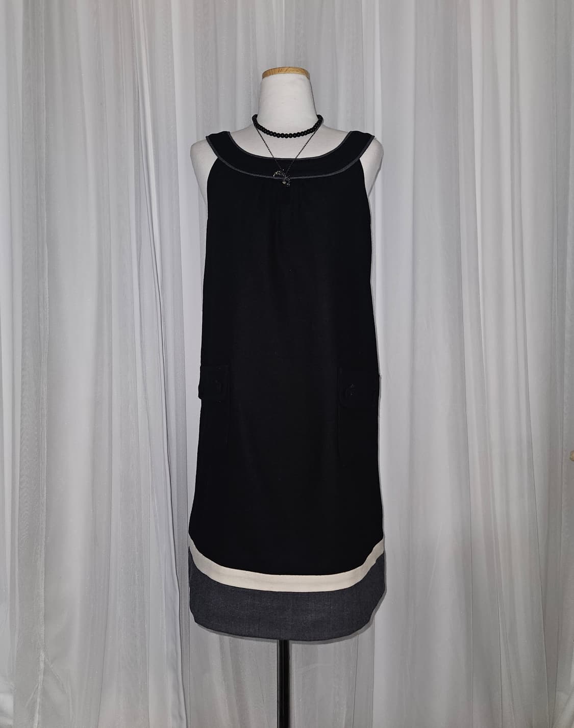 entertainer 공겜여주 라운드 홀터넥 코튼 원피스 상품이미지1