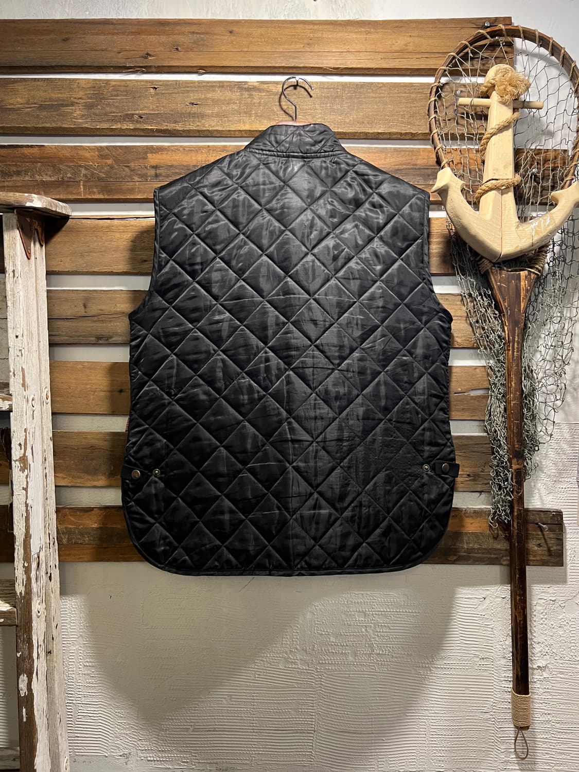 [S]90's Belstaff 벨스타프 블랙 퀼팅 모터사이클 베스트 상품이미지9