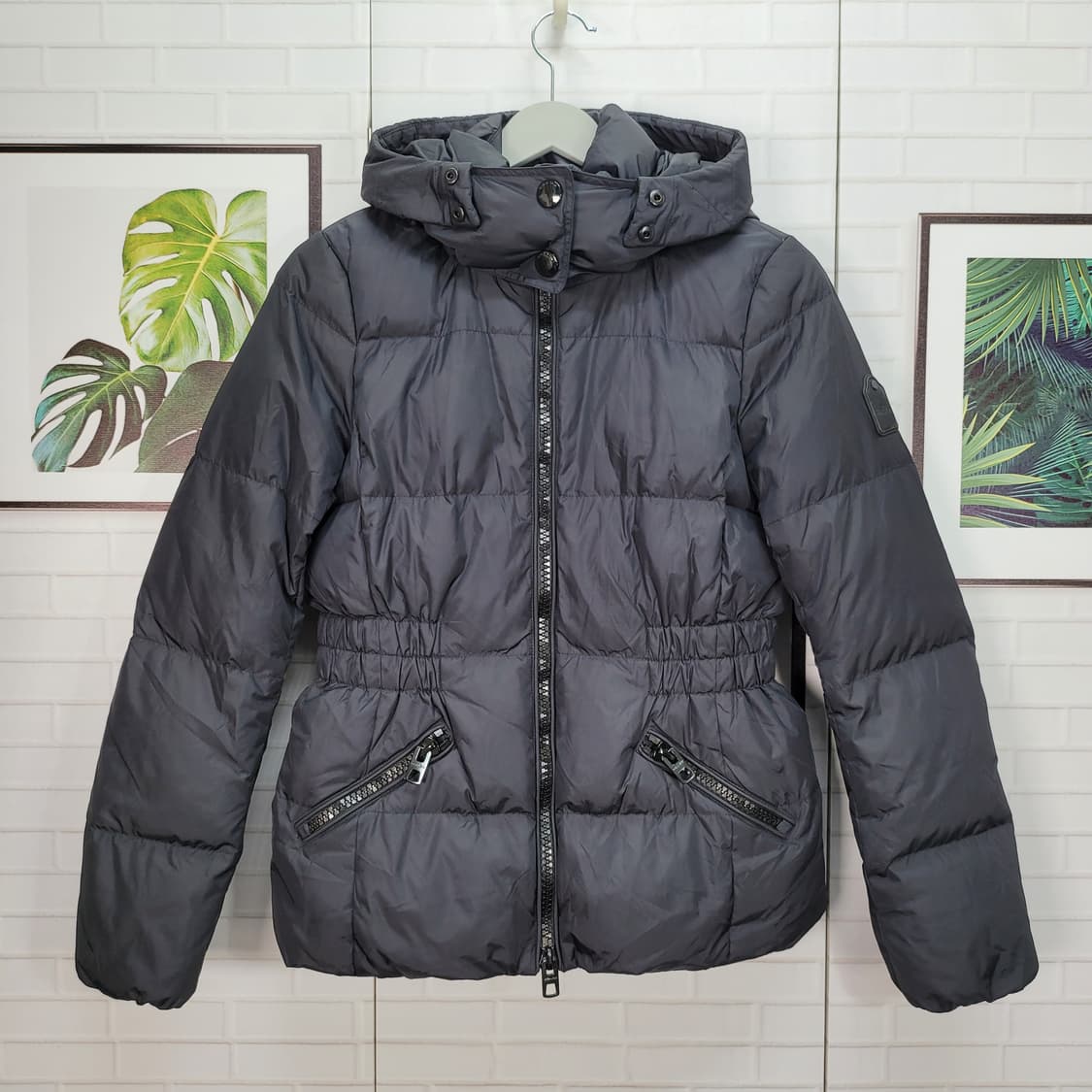 코치 덕다운 후드 숏 패딩 자켓 XS 55사이즈 새상품급 상품이미지3