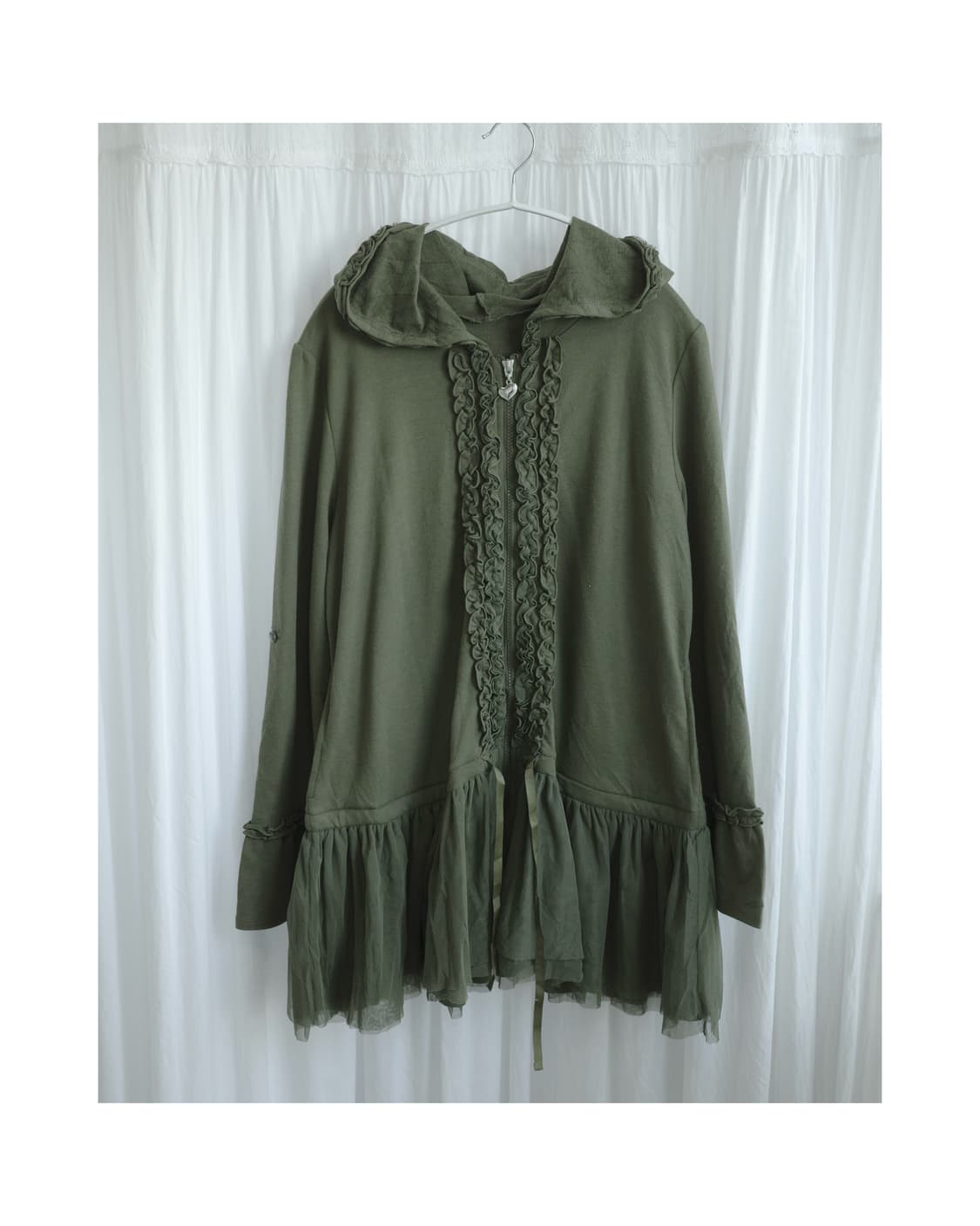 Kahki lace hoodie 상품이미지2