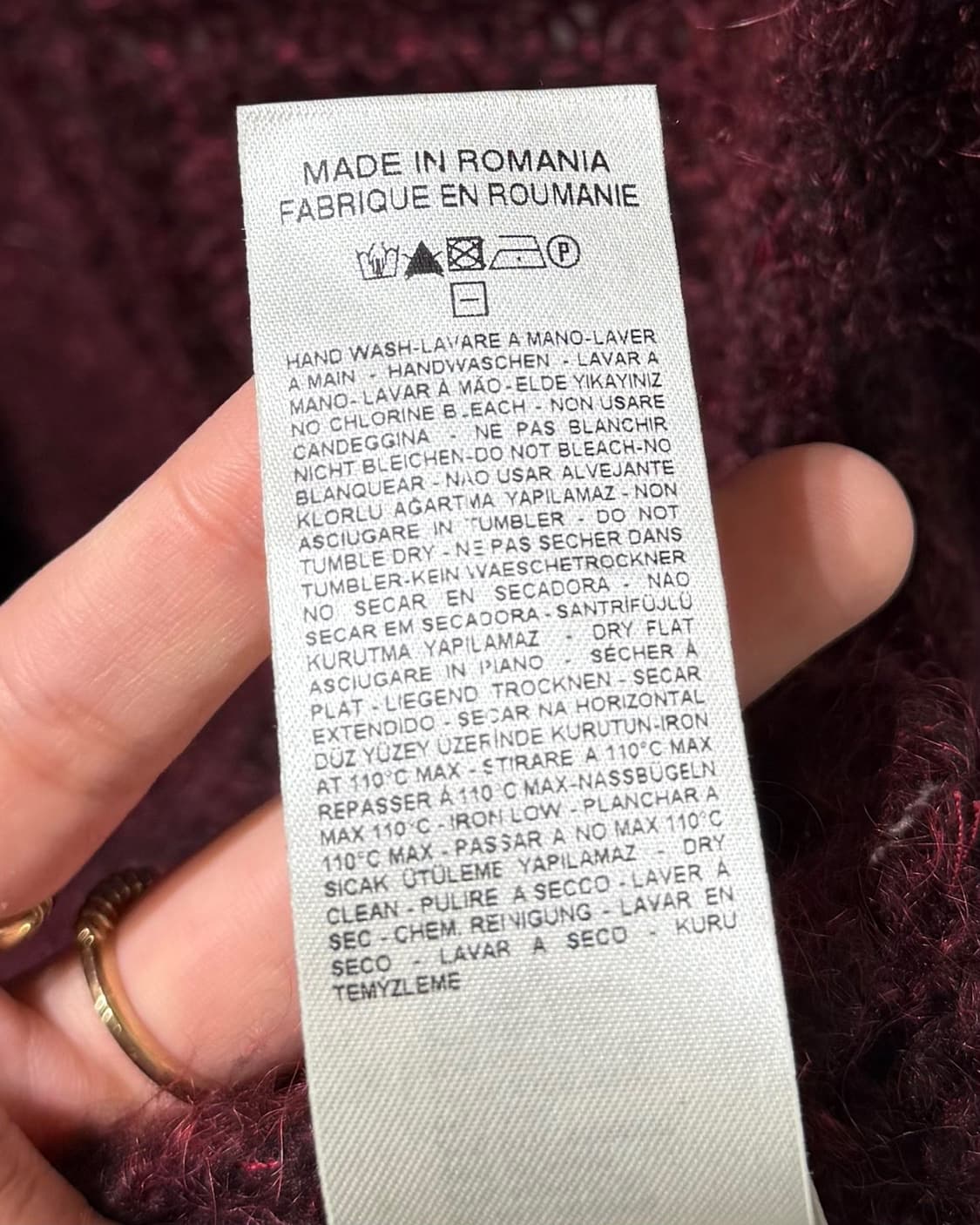 디젤 버건디 모헤어 슬리브리스 판초 스웨터 상품이미지9