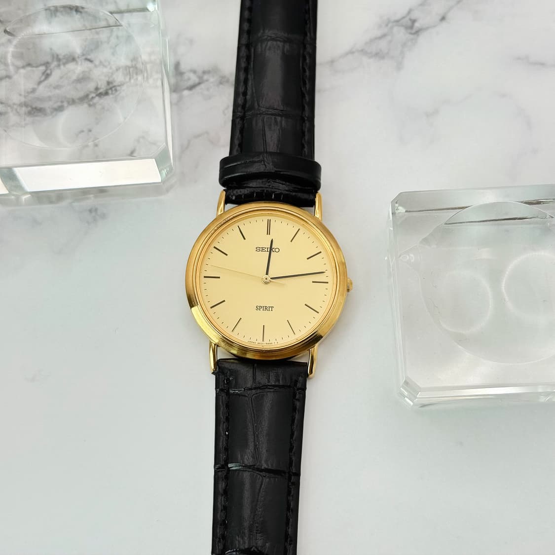 70s80s 빈티지 세이코 스피릿 골드 미니멀 드레스 워치 상품이미지7