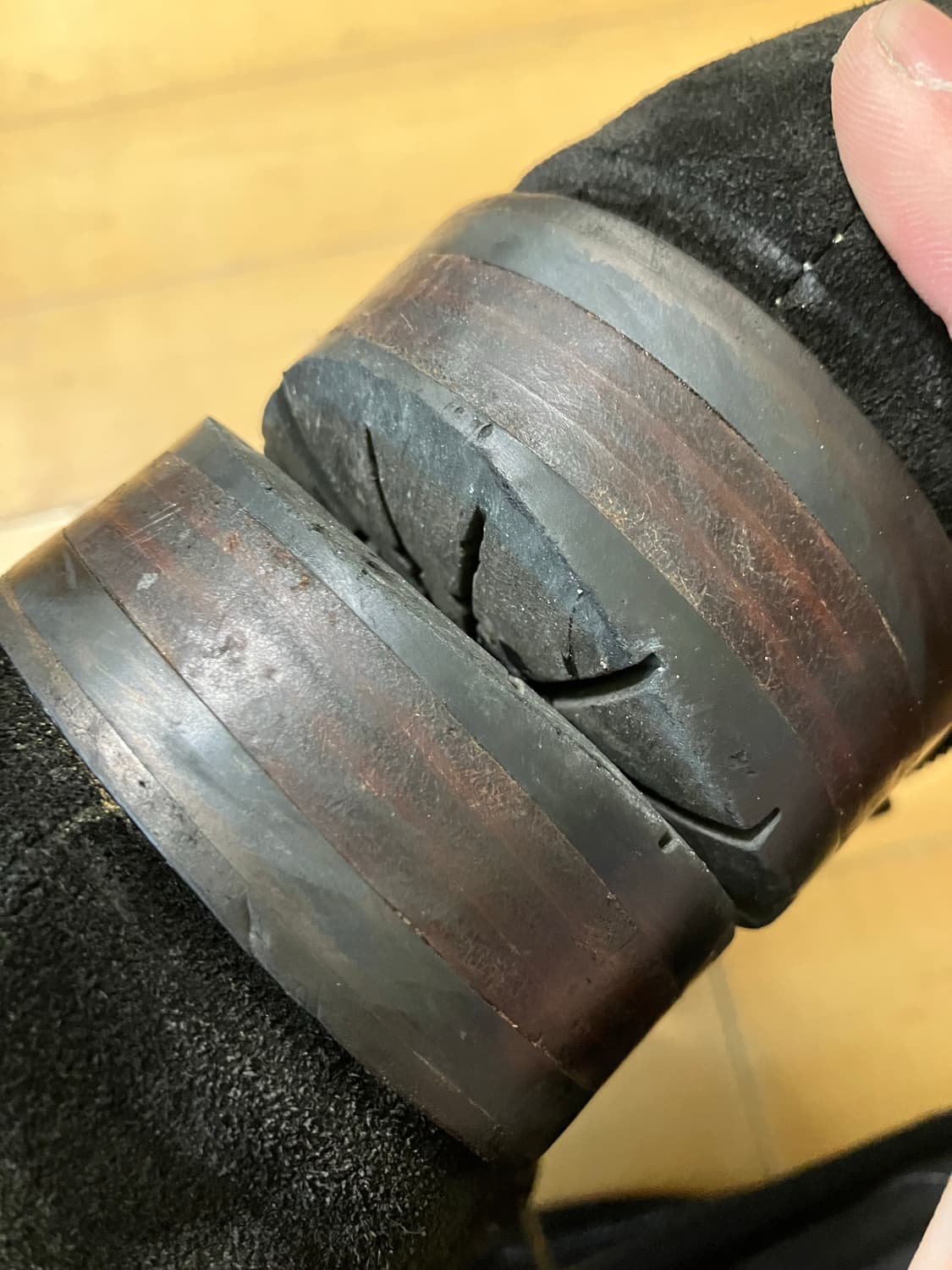 Japanese 하드 드레이프 블랙 스웨이드 부츠 (270)  상품이미지7