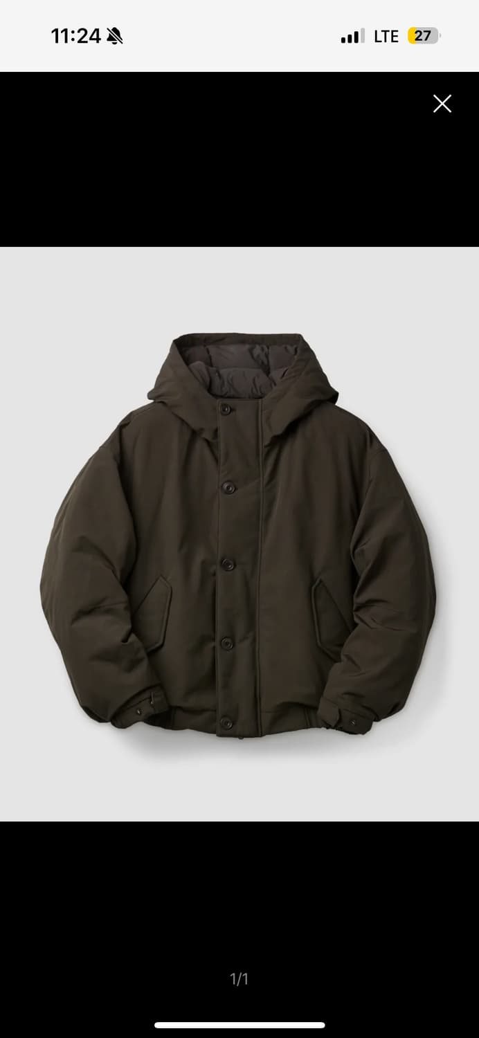 쿠어 버튼 덕 다운 플라이트 봄버 (올리브그린) 상품이미지1