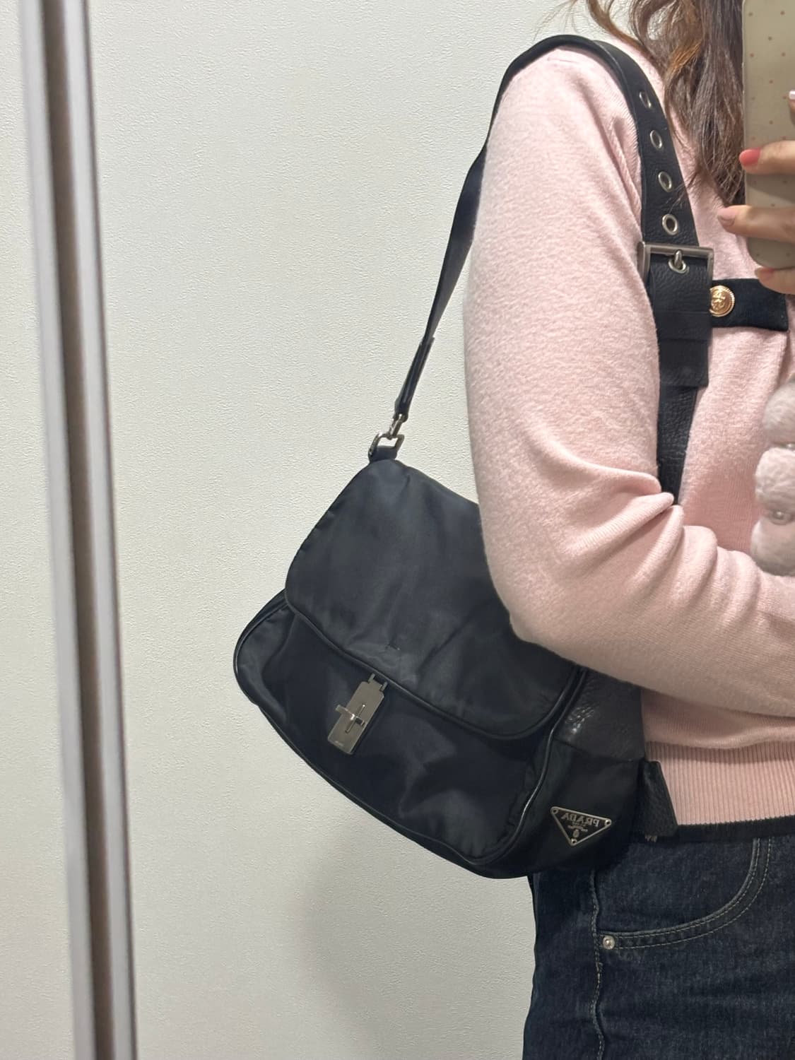 정품 프라다 빈티지 포코노 은장 사이드로고 호보백 숄더백 상품이미지1