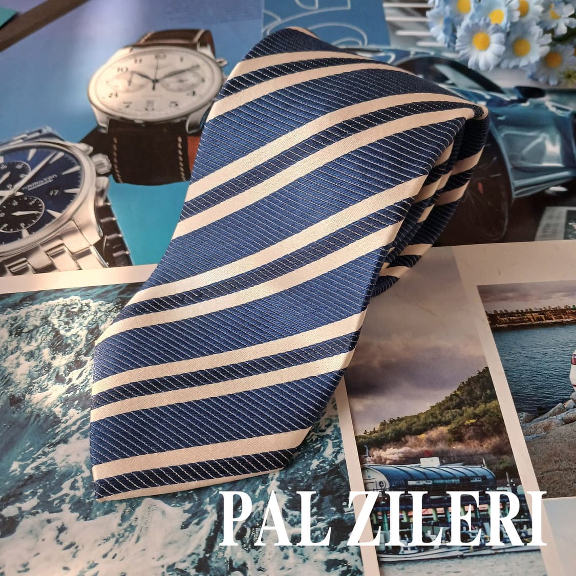 빨질레리 실크 혼방 스트라이프 넥타이 8.4cm A+등급 A19110
 상품이미지1