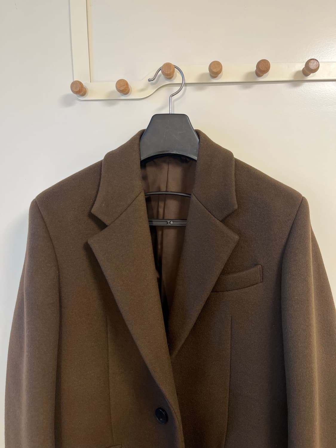 마마가리 컬렉션무드 캐시미어 30% 싱글 코트 브라운 46 사이즈 상품이미지10