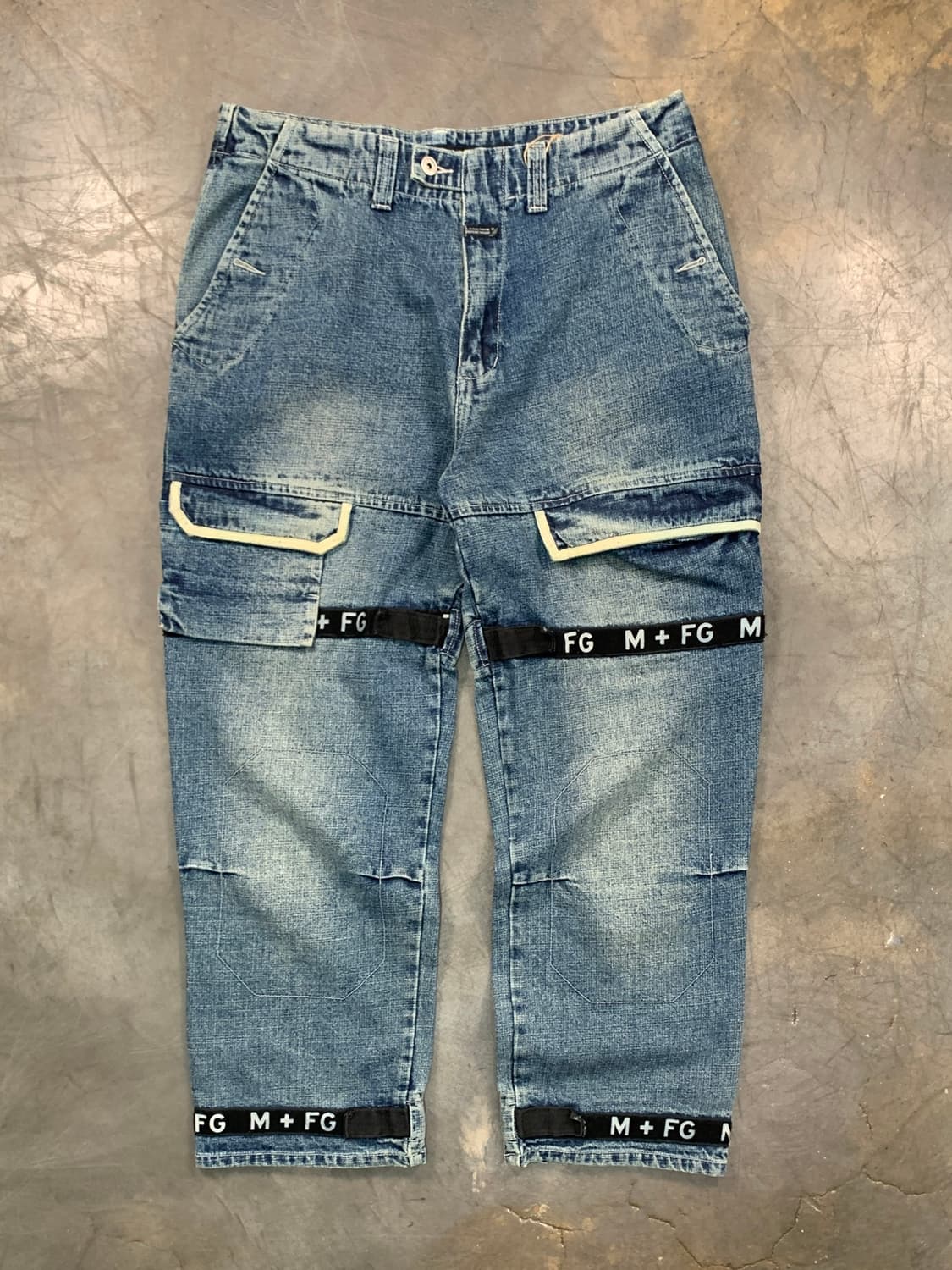 00s 마리떼 프랑소와 저버 테이핑 데님 팬츠 상품이미지1