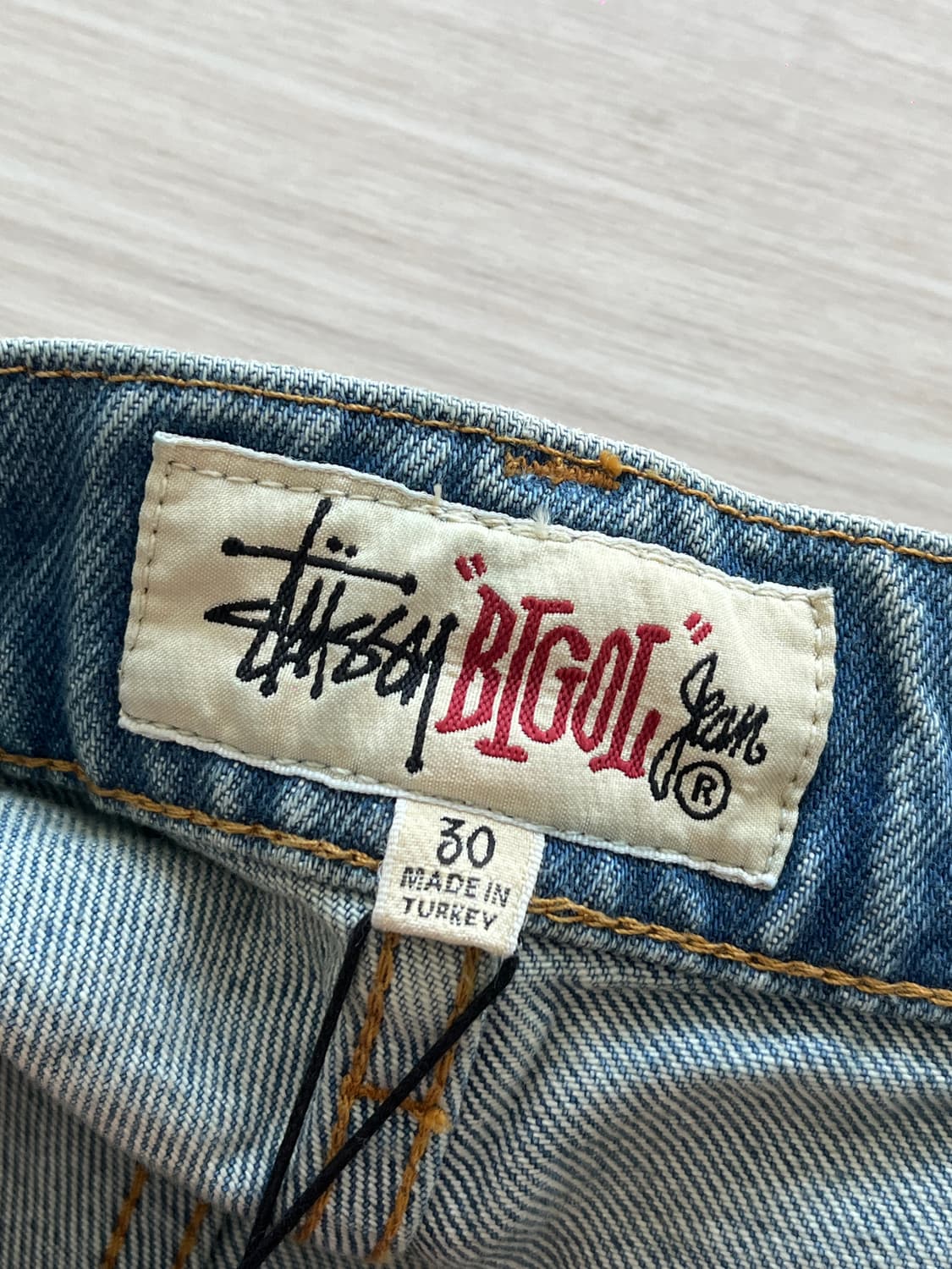 stussy 스투시 데님 빅올진 워시드 블루 30 (새제품) 상품이미지6