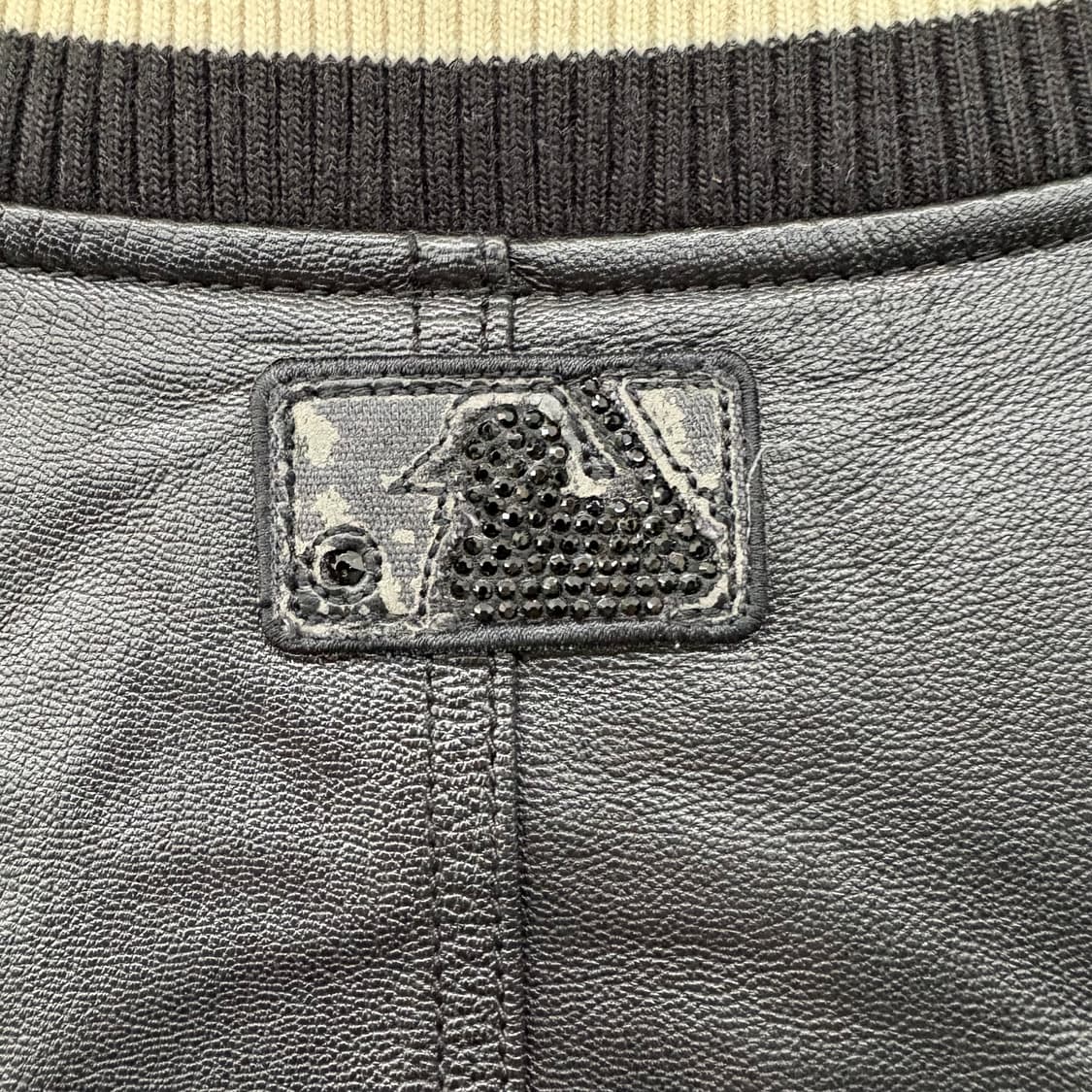 MLB NY 양키즈 블랙 가죽 야구 점퍼 여/M 상품이미지9