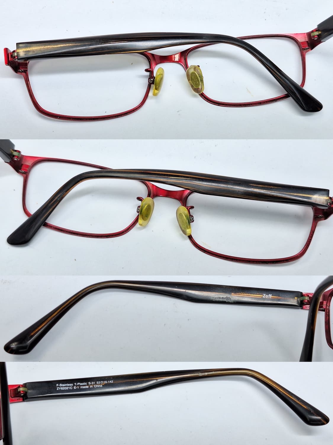 Zoff 조프 ZY62021C 스테인리스 하이브리드 메탈릭 레드 안경테  상품이미지4