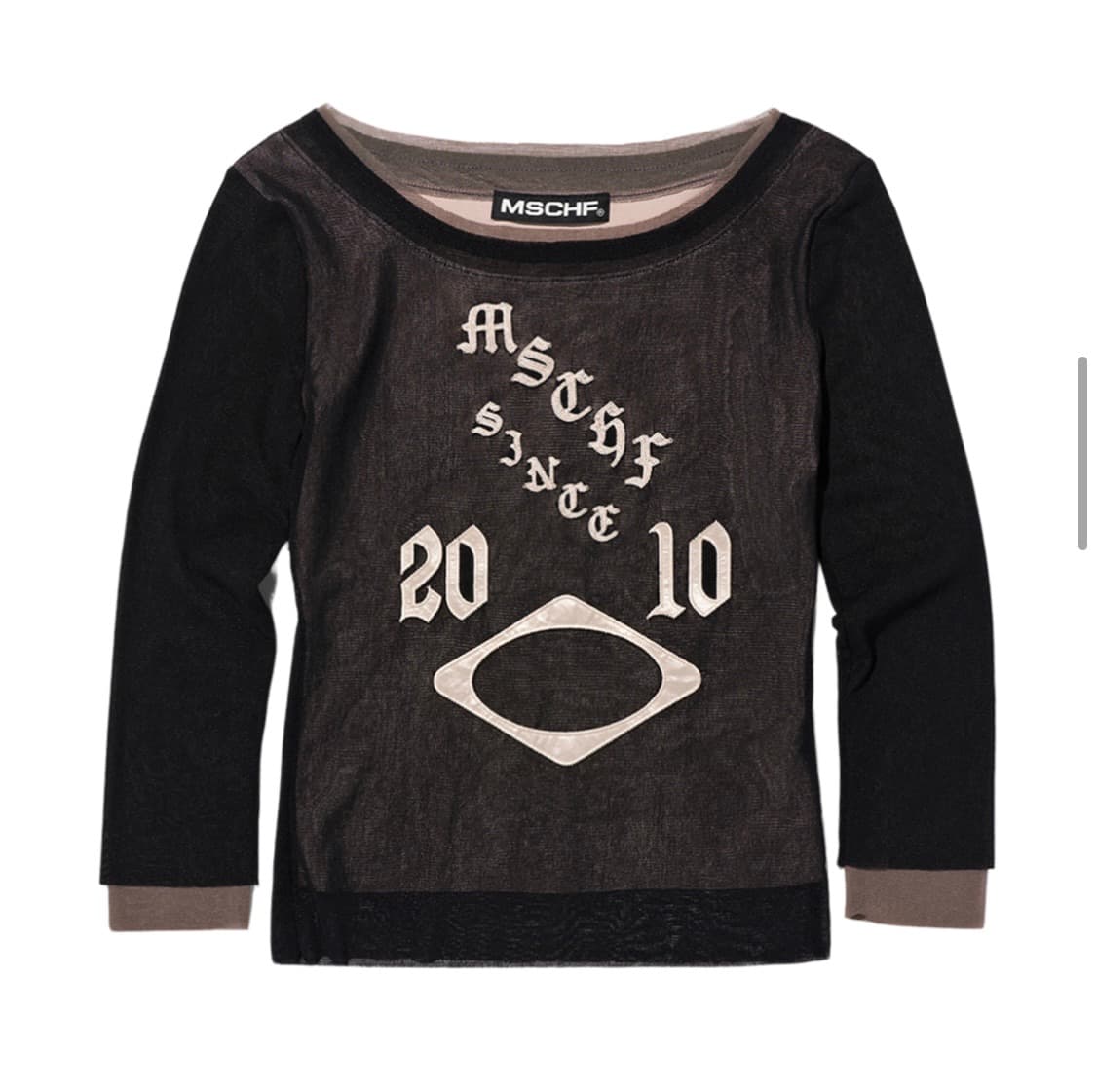 미스치프 보트넥 메쉬탑 블랙 m 상품이미지1