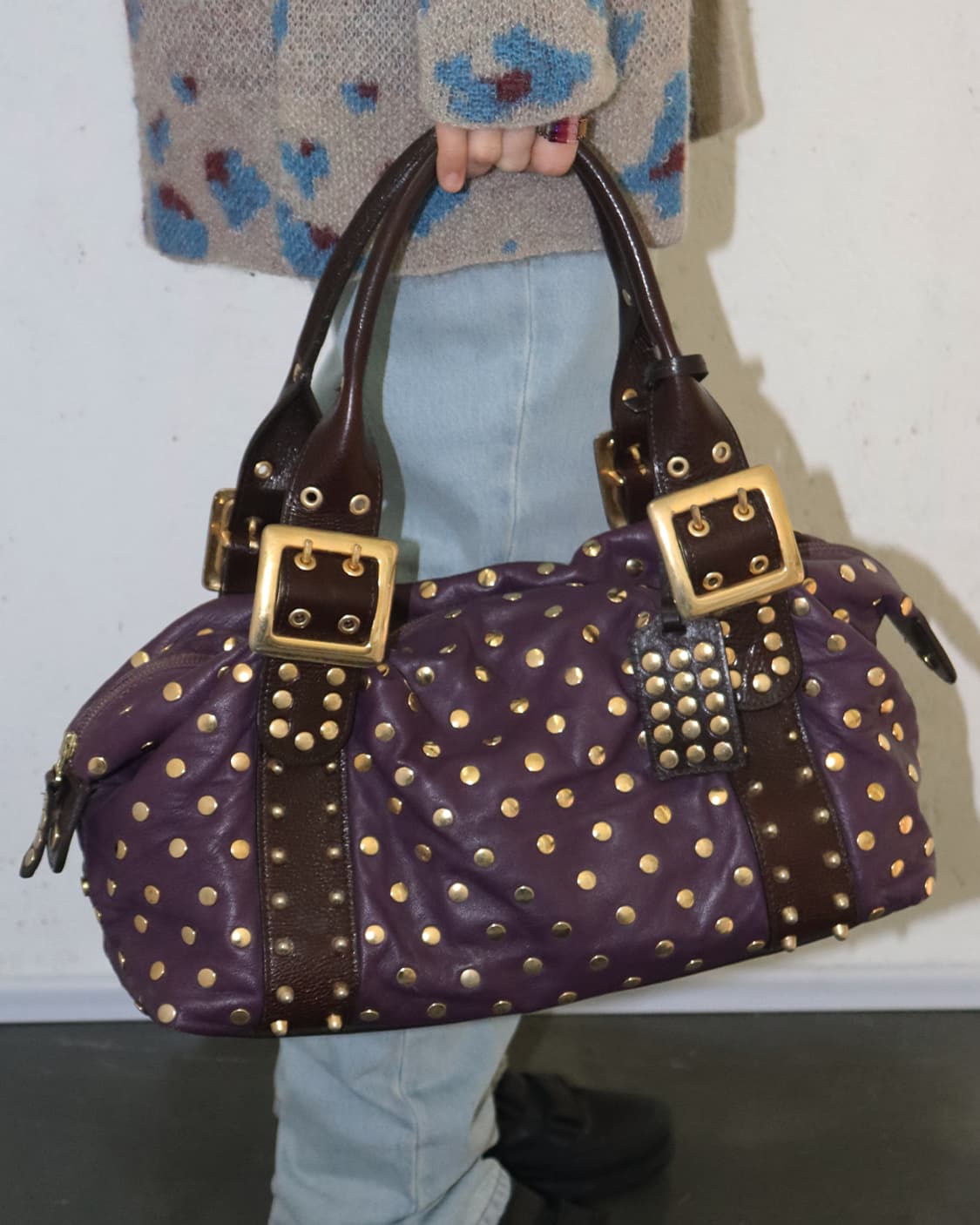 Be&D 램스킨 레더 스터드 백 상품이미지1