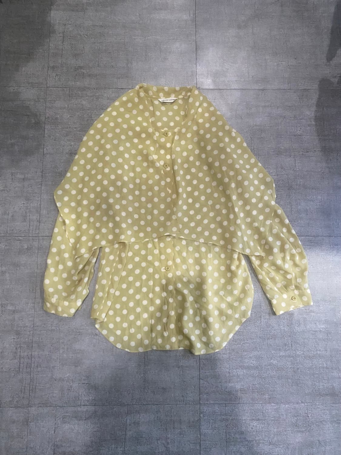 일본빈티지 Claudelema 하구미모리걸 달천깔페어리 세일러도트블라우스 상품이미지1