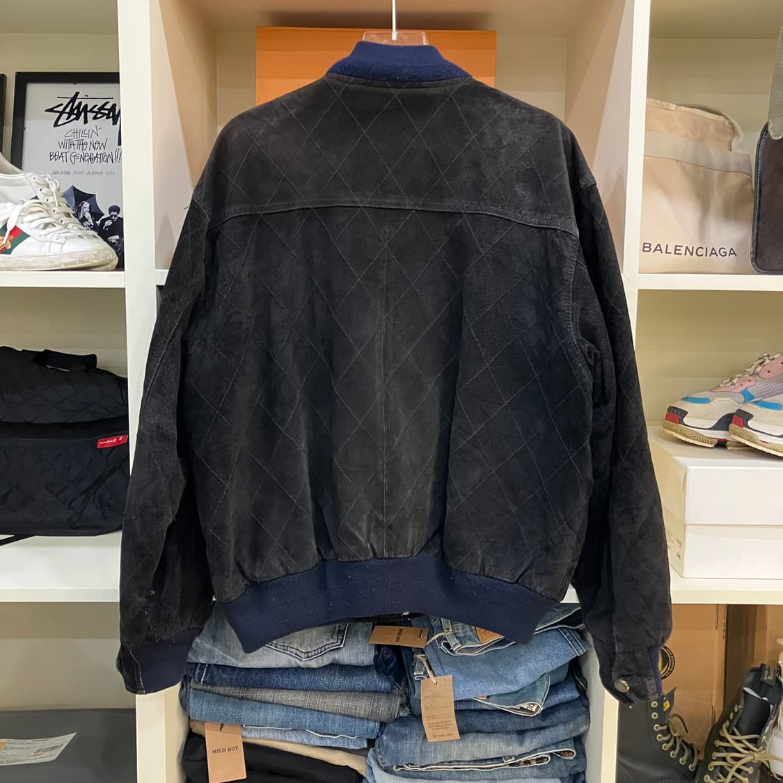 VTG 랄프에반스 블랙 스웨이드 봄버 자켓 L 상품이미지3