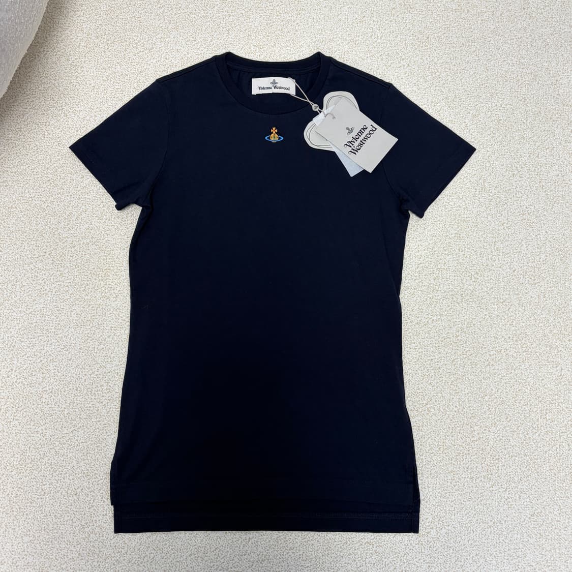 비비안웨스트우드 ORB 페루 코튼 반팔 티셔츠 네이비 상품이미지1
