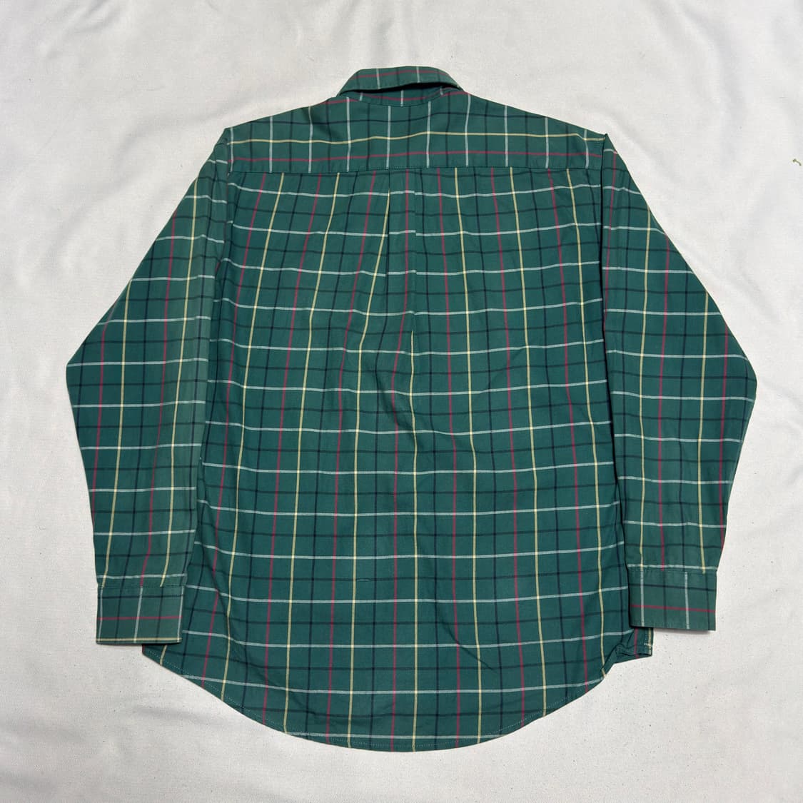L 버버리 체크무늬 그린 코튼 셔츠 상품이미지3