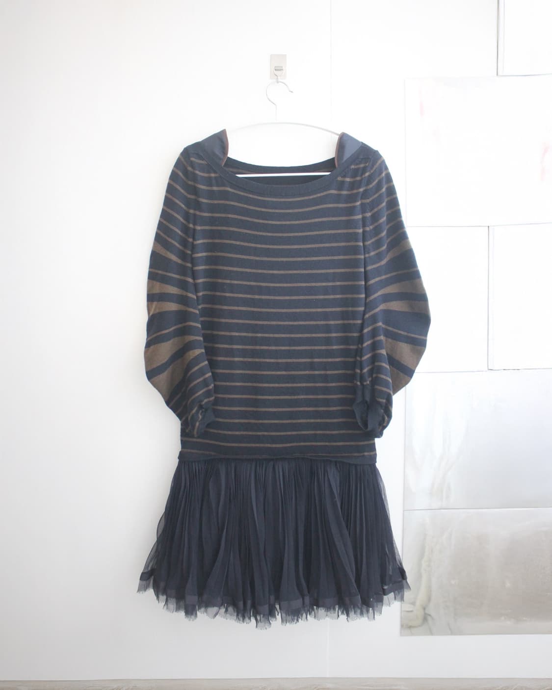 Sacai stripe knit prill layered onepiece 상품이미지1
