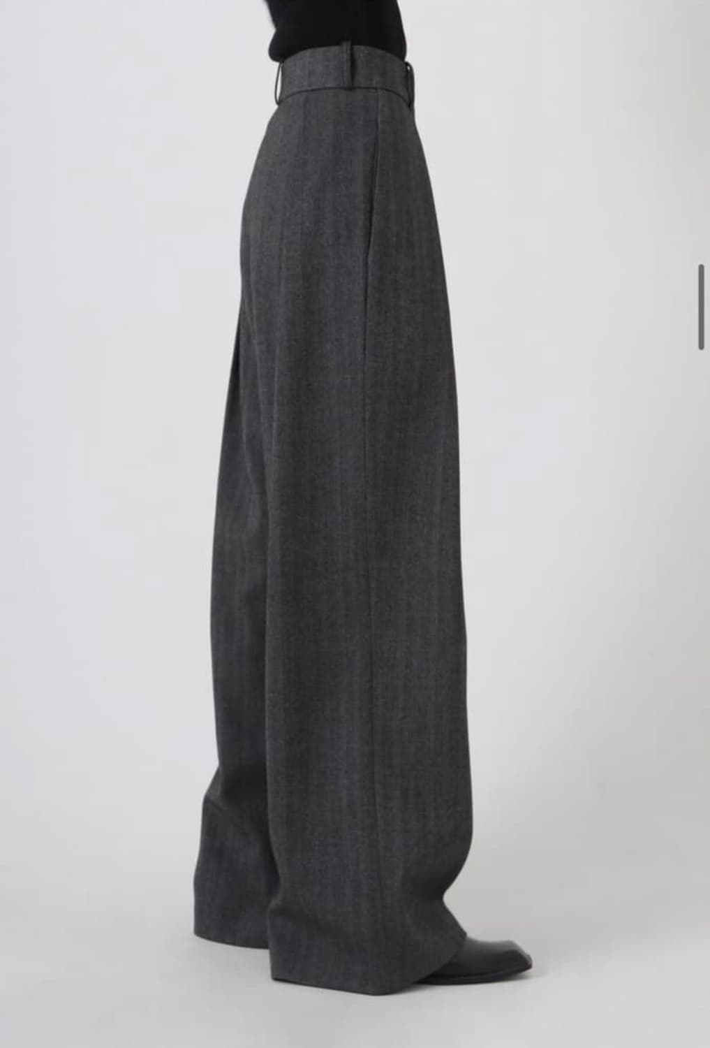 트리밍버드 Inward Pintuck Wide Slacks M 다크그레이 상품이미지1