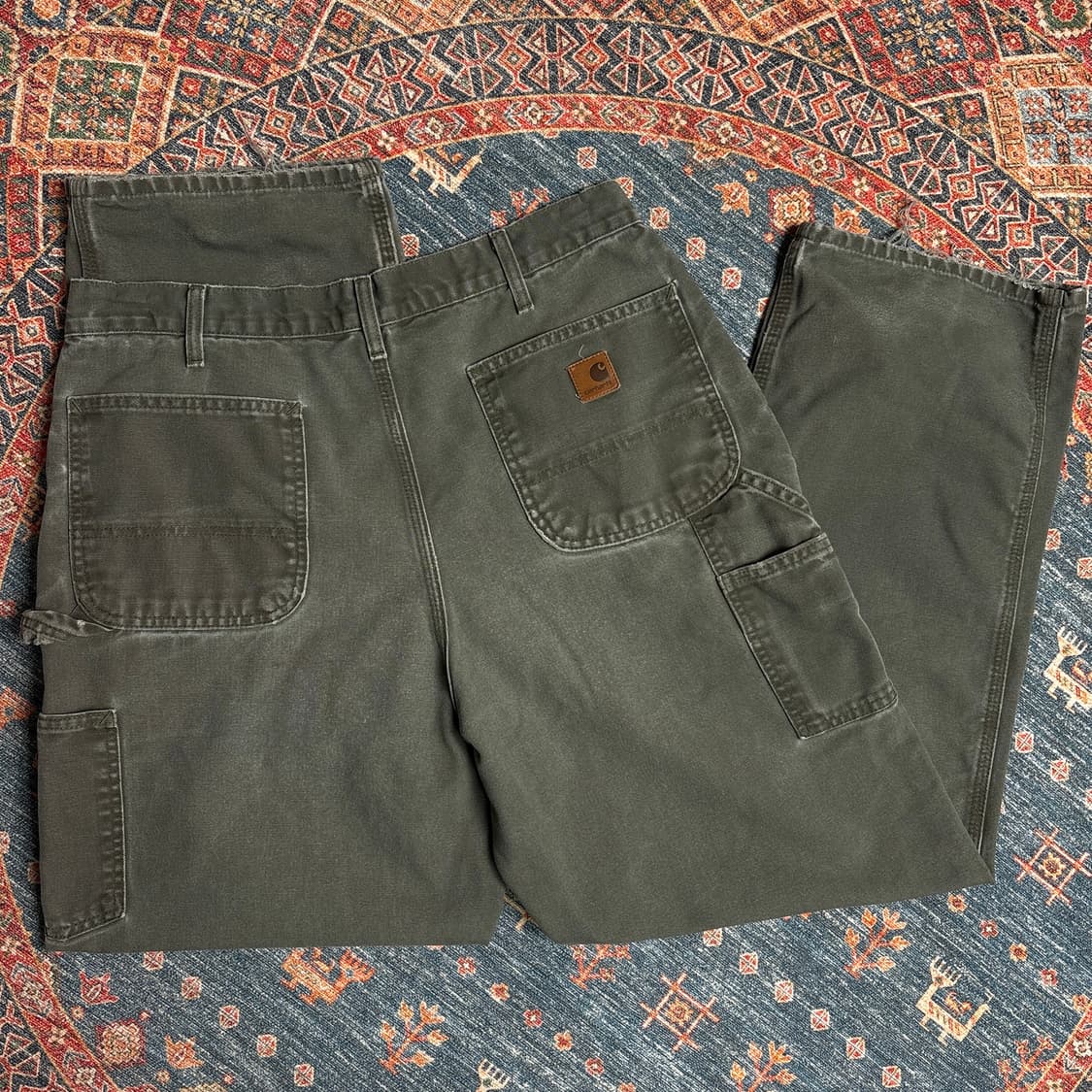 칼하트 가죽탭 b11 mos 싱글니 카펜터팬츠 상품이미지4