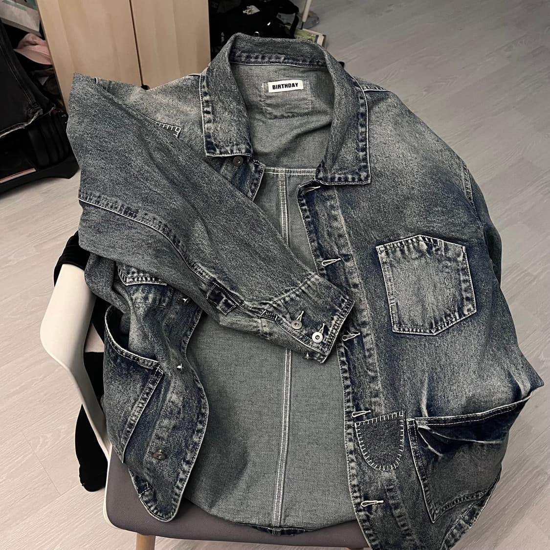 BIRTHDAY 패치워크 데님 자켓 XL (105) 상품이미지4