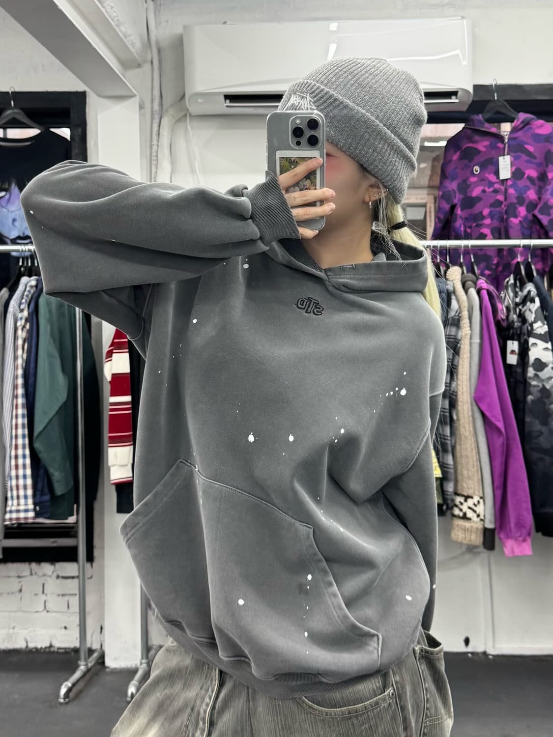 STD 페인팅 후드티 상품이미지4