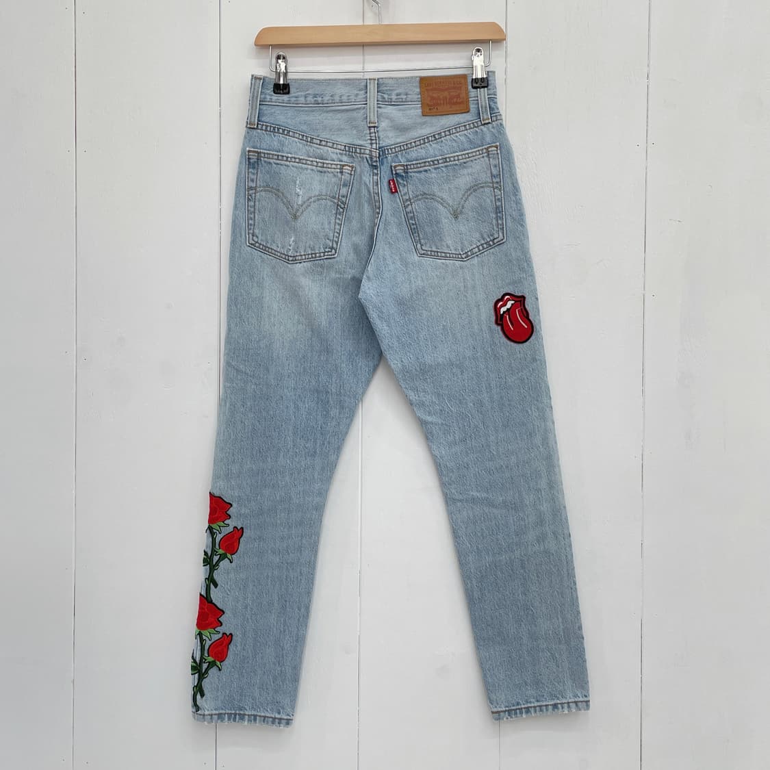 리바이스(Levi's) 501 S 스키니 커스텀 패치워크 연청 데님 팬츠 상품이미지6