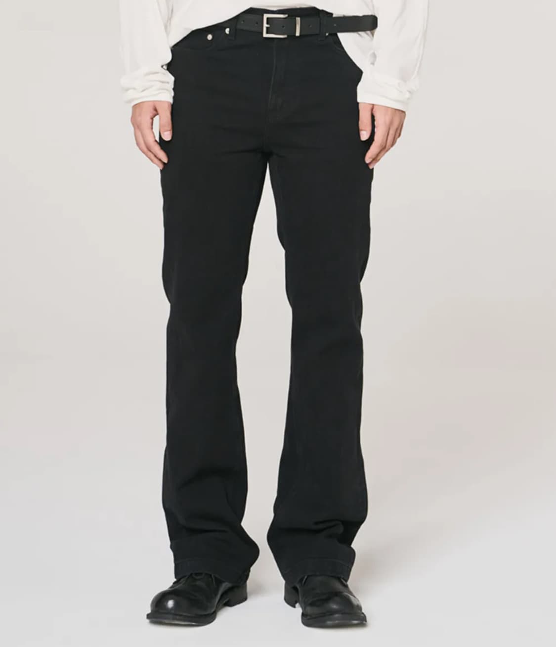 세미플레어 데님 팬츠 블랙 상품이미지1