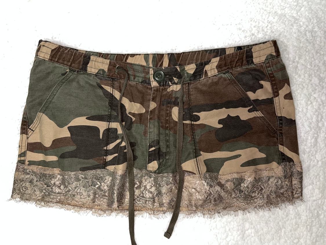 No Jean) y2k lowrise camo skirt (remake) 상품이미지1