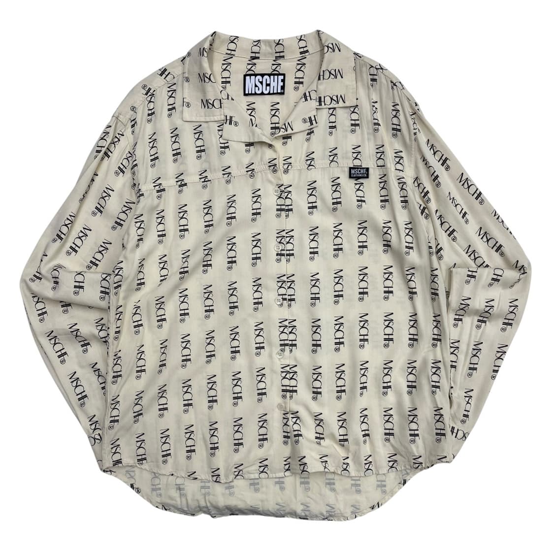 미스치프 로고 패턴 베이지 리비트 셔츠 상품이미지2