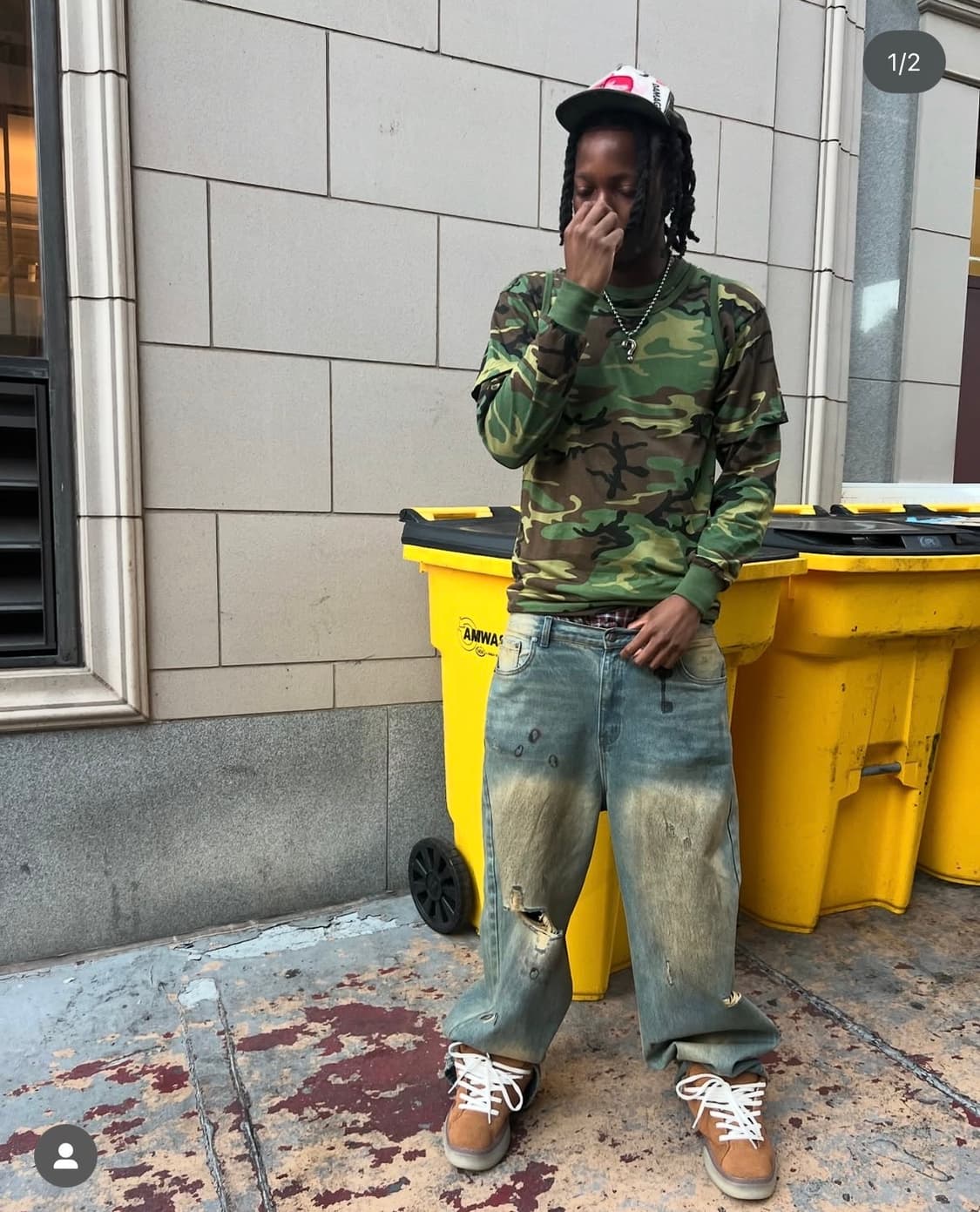 at is at 트리플 레이어드 티셔츠 (카모) 상품이미지8