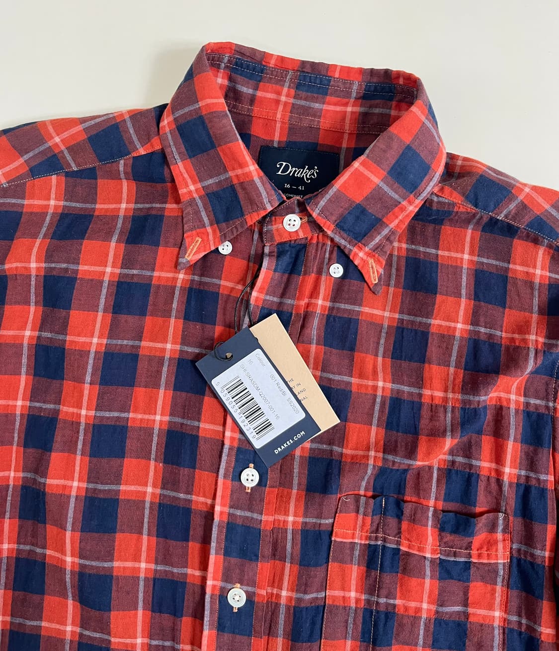 드레익스 린넨 레드 체크 셔츠 , 16 상품이미지1