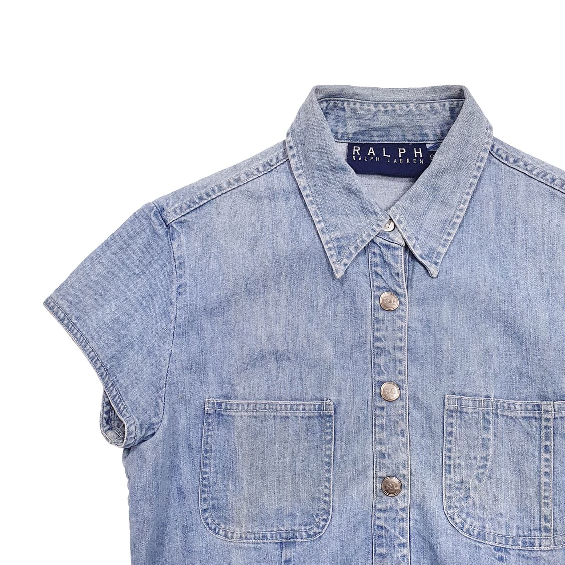 랄프로렌(RALPH LAUREN) 데님 슬림 반소매 셔츠 상품이미지4