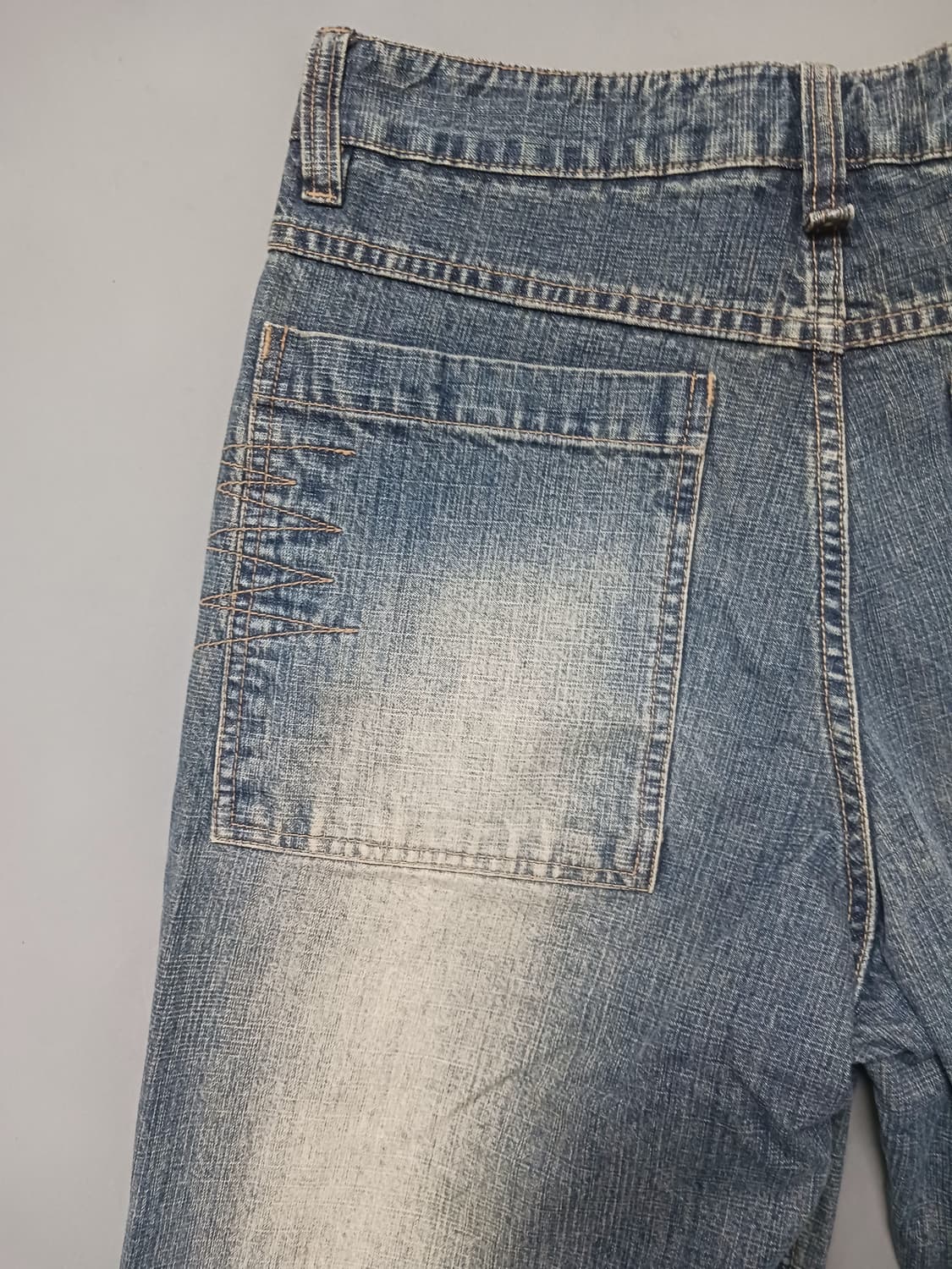 [33] 잠뱅이 스톤워싱 패치워크 와이드 배기진 청바지 상품이미지8