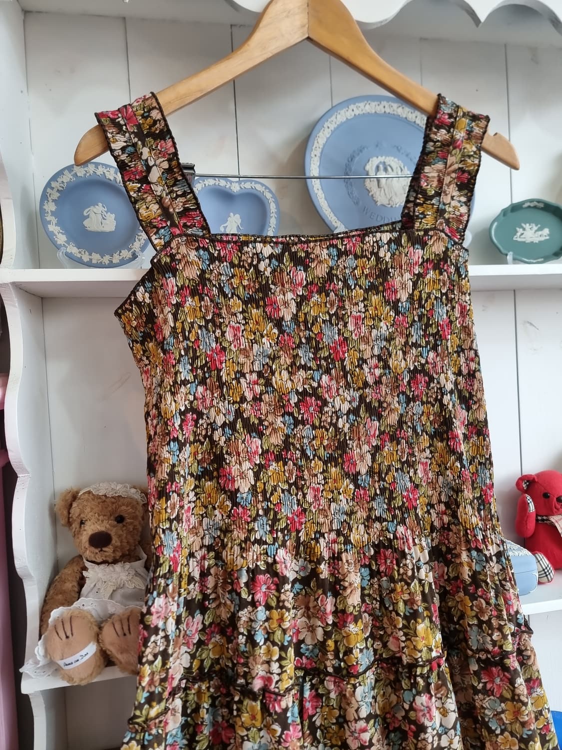 플라워 쉬링크 롱 원피스 상품이미지3