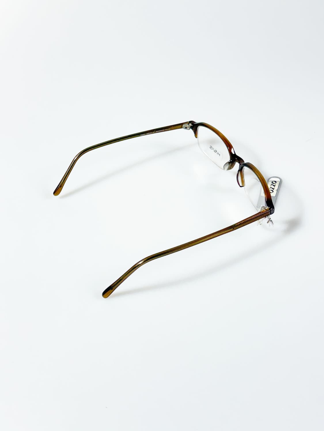 HAVIS 브라운 뿔테 스퀘어 반무테 프레임 빈티지 안경 상품이미지4