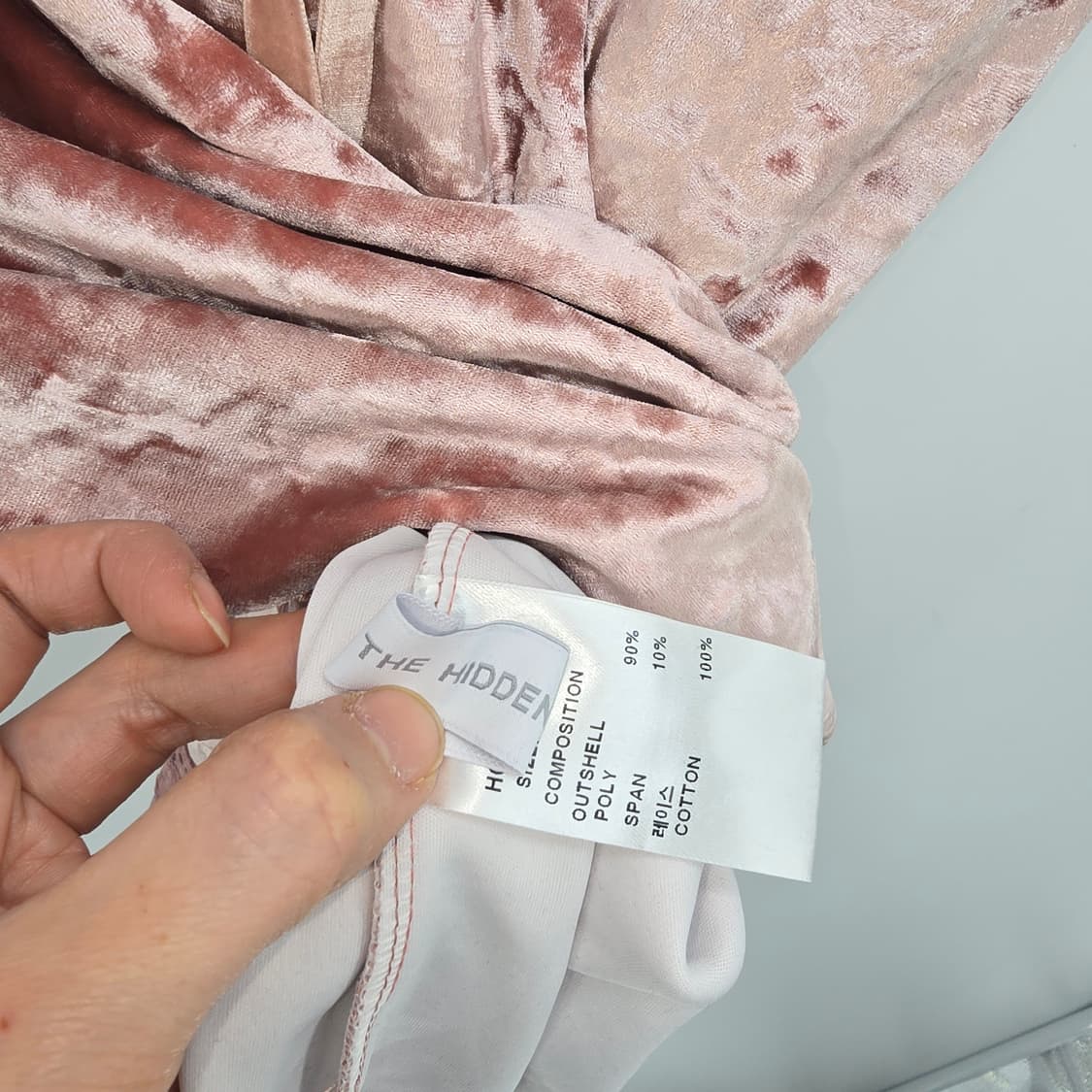 오리엔탈 더스티 핑크 컬러의 벨벳 레이스 포인트 원피스 상품이미지8