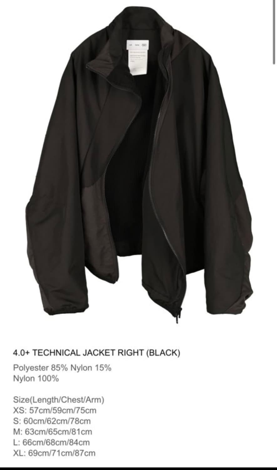 4.0+ TECHNICAL JACKET RIGHT (BLACK) 착샷O 상품이미지1