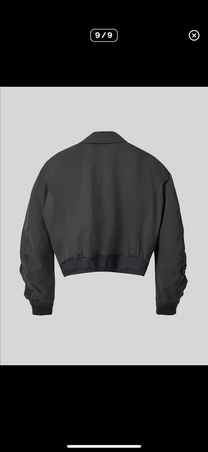 [M] 렉토 지퍼 디테일 스트럭쳐 팀 봄버 크롭 블루종 자켓 차콜 상품이미지2