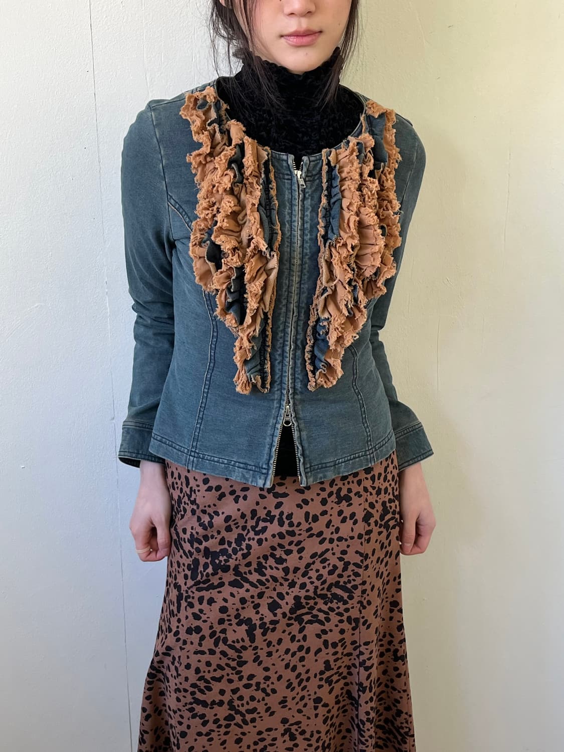 EKDUTin 프릴 데님 자켓 상품이미지4