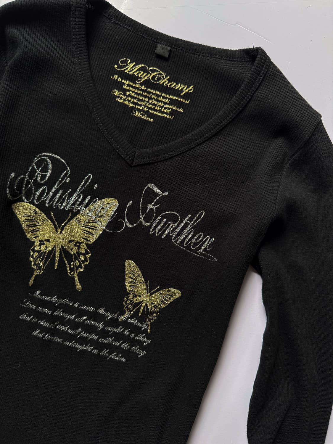 Glitter Printed Ribbed T-shirt 0286 상품이미지2