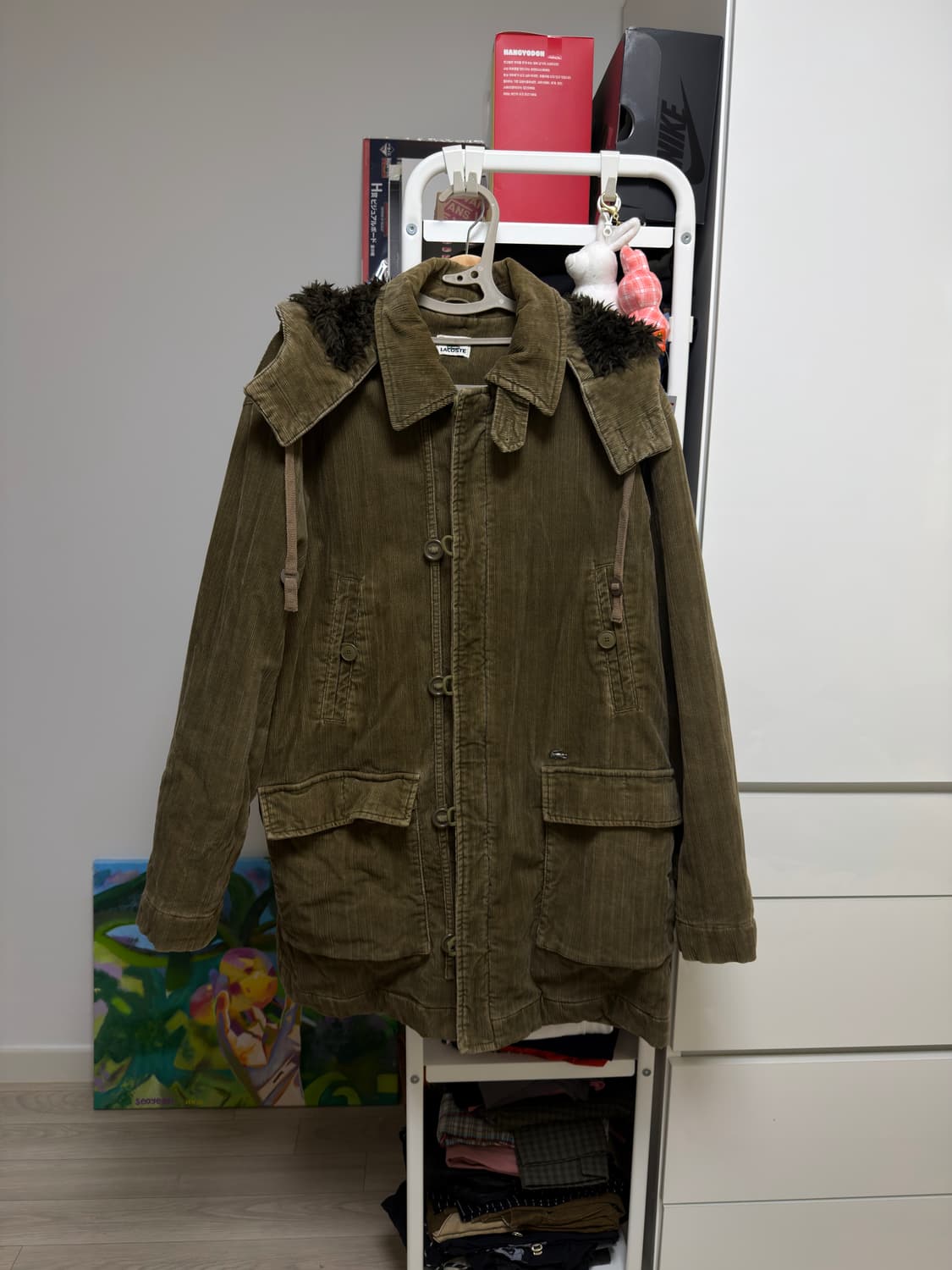 라코스테 코듀로이 후드코트 상품이미지1