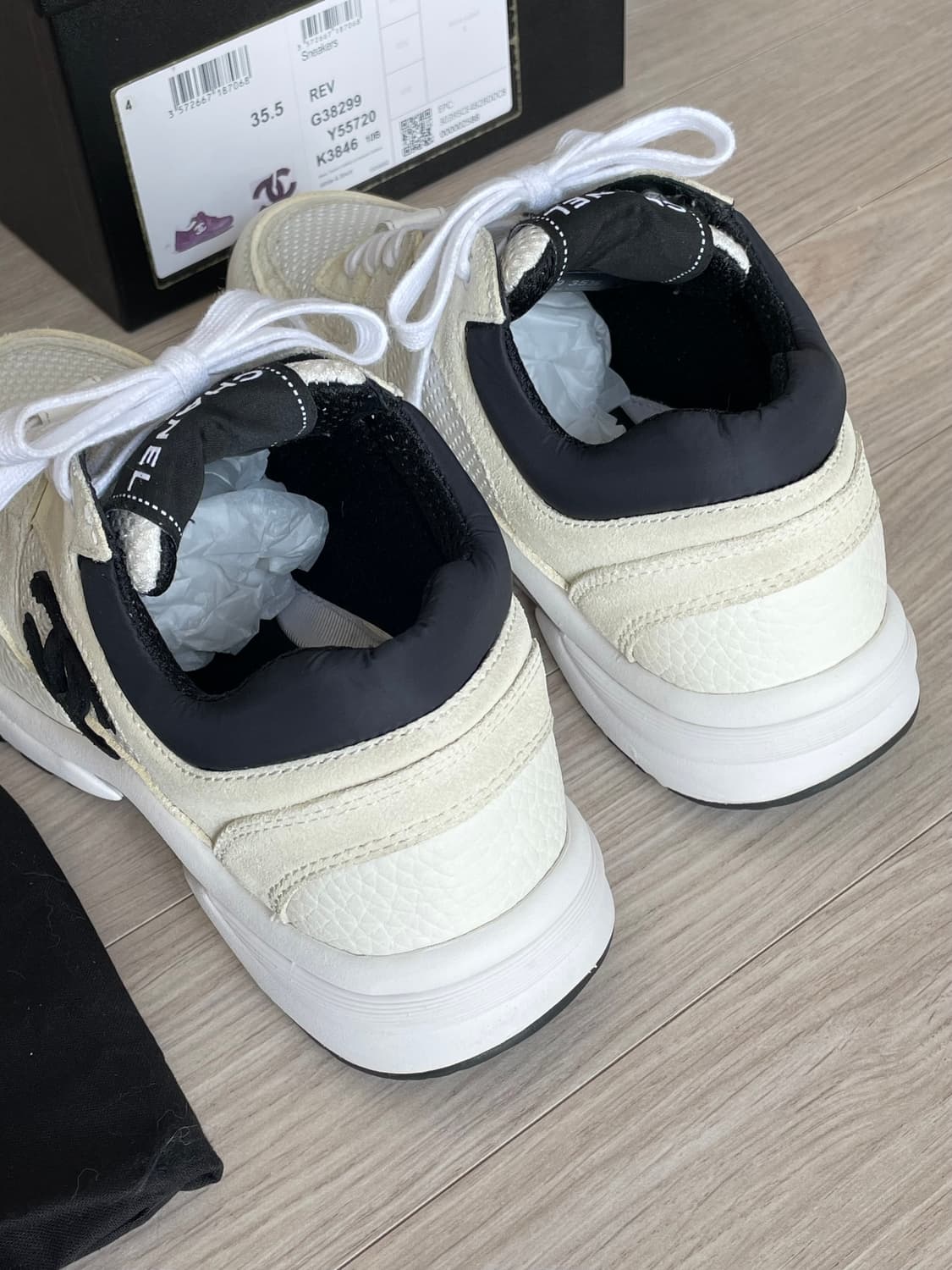 샤넬 CC로고 스니커즈 테니스화 런닝화 G38299 35.5사이즈 상품이미지8