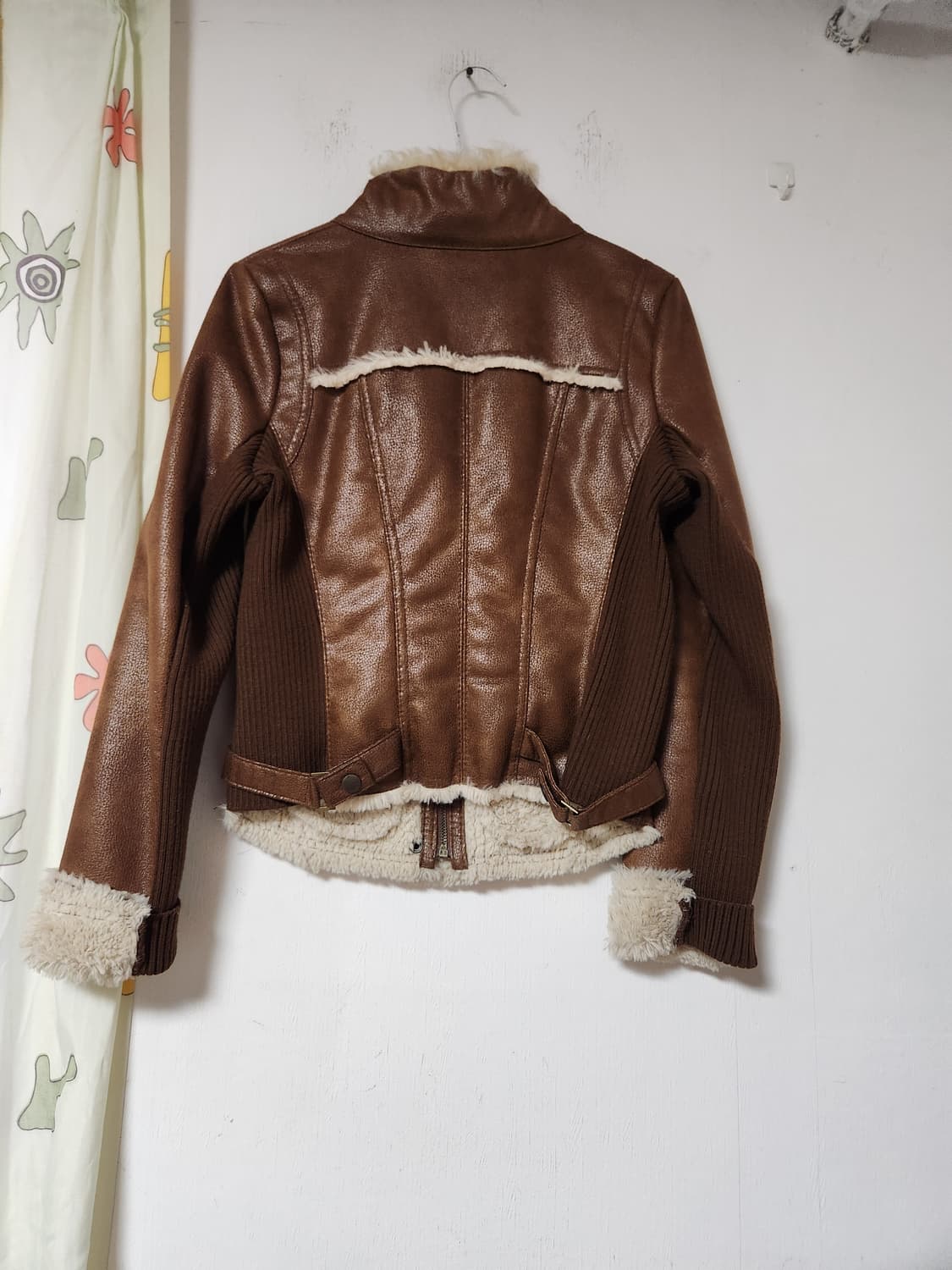 ENC 브라운 무스탕 퍼 자켓 여성용90(88-70-160) 상품이미지2