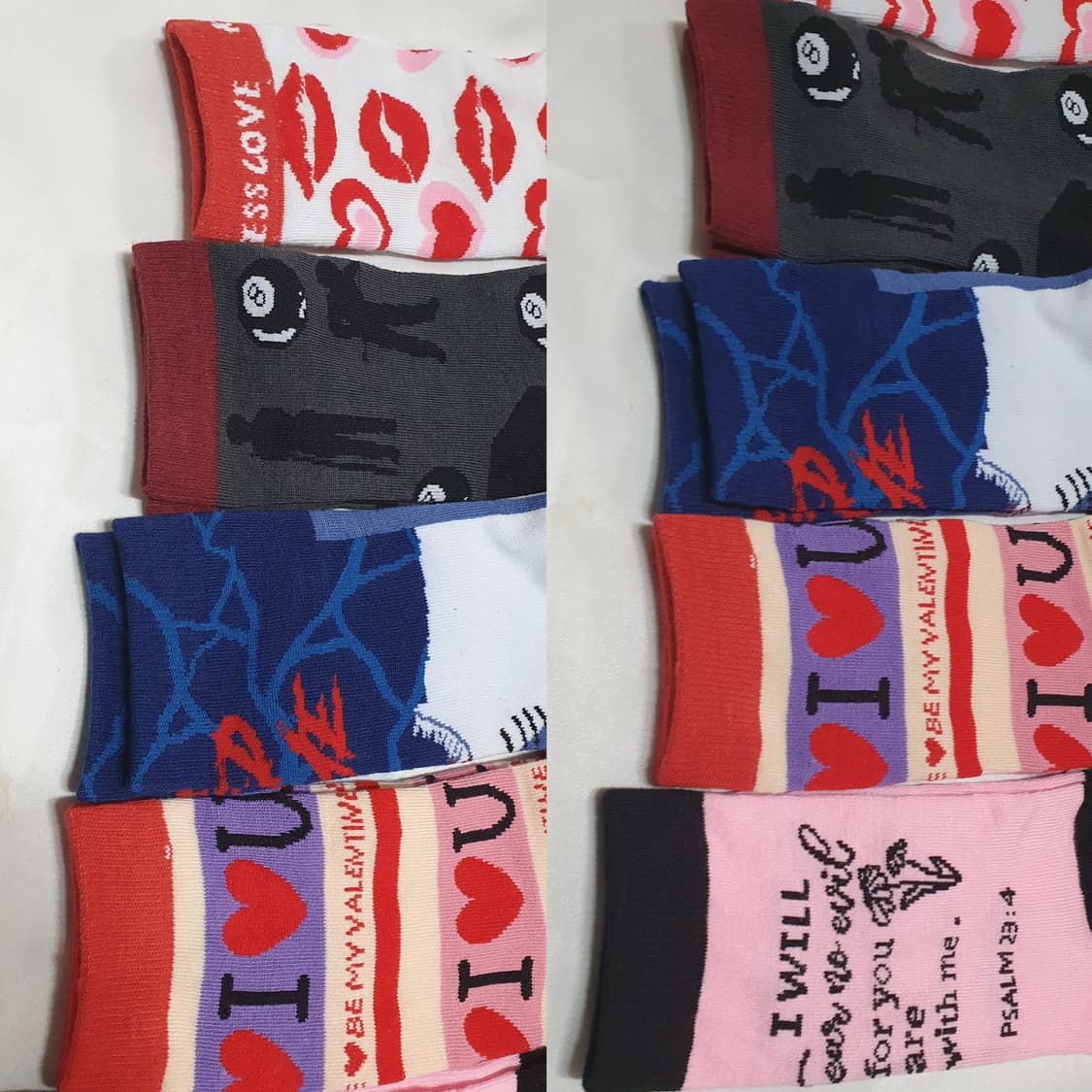 5컬레 가격~ 레드 그레이 네이비 핑크 하트 립 당구 에이치앤엠 양말  상품이미지8