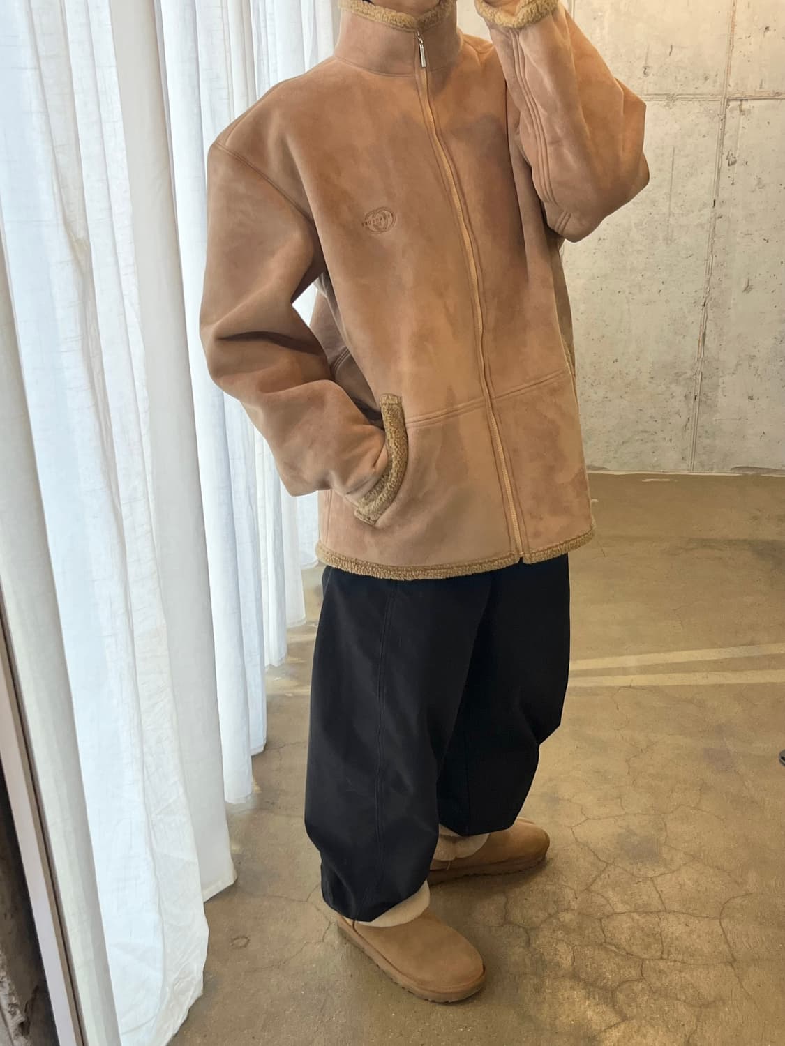 GREEN CLUBS x SNOOPY 스누피 시어링자켓 브라운 상품이미지4